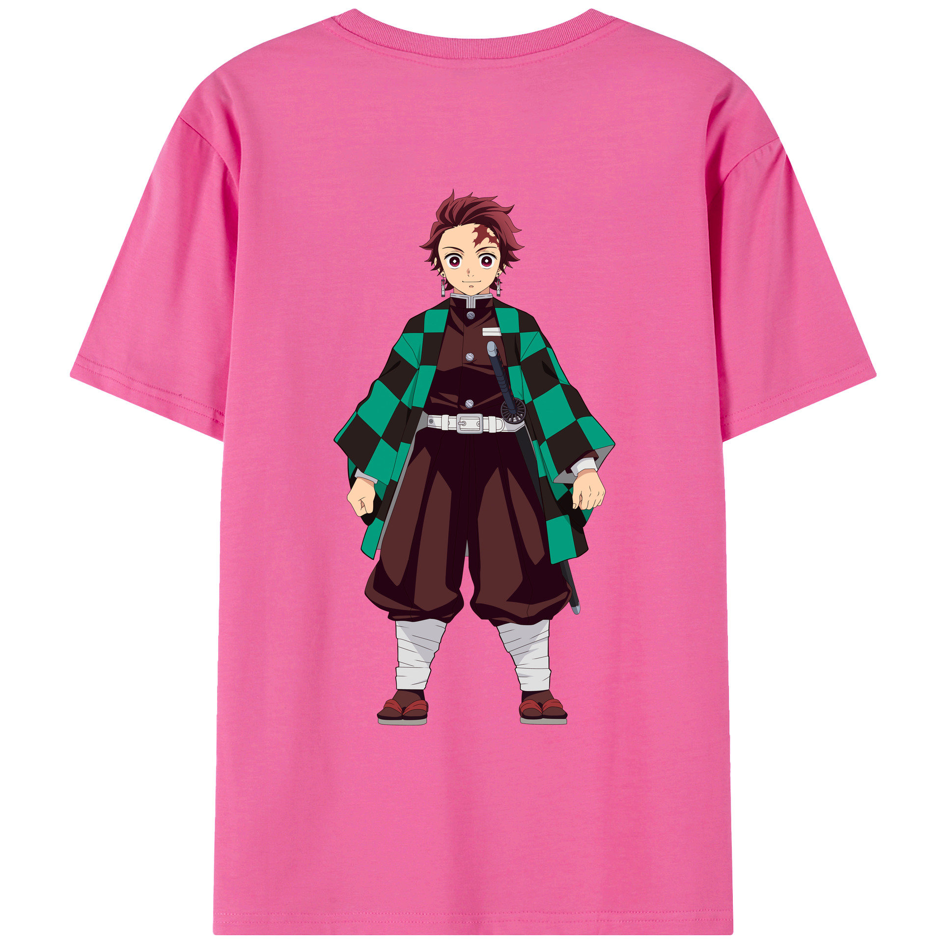 （画像用） 鬼滅の刃 竈門 炭治郎／かまど たんじろう Kamado Tanjirou レディース半袖Tシャツ(バックプリント)